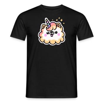 Unicorn Pomeranian Dog Dog Gift Retro - Men's T-Shirt - black - Front - AI Model Male 178 light (178cm)