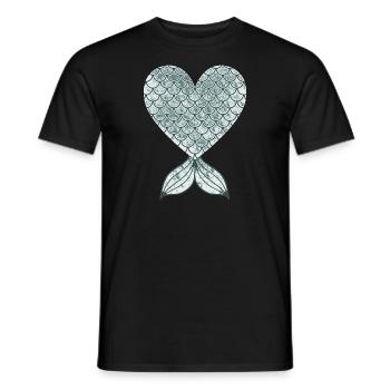 Fischherz-Design für Fisch-Fans - Männer T-Shirt - Schwarz - Vorne - AI Model Male 178 light (178cm)