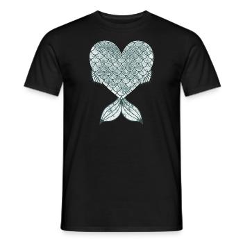 Fischherz-Design für Fisch-Fans - Männer T-Shirt - Schwarz - Vorne - AI Model Male 178 light (178cm)