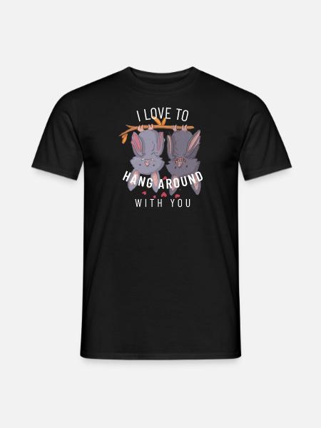 Valentine's Day Bats Saying - Men's T-Shirt - black