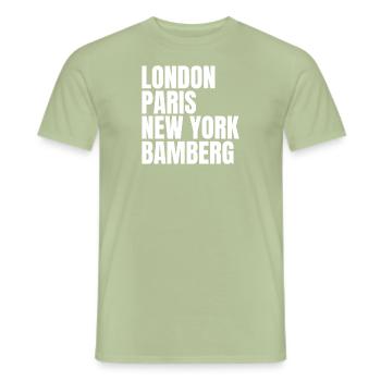 Bamberg Weltstadt - Männer T-Shirt - Sage - Vorne - AI Model Male 178 light (178cm)