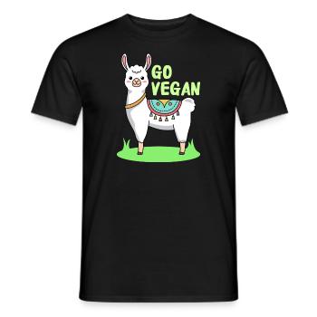 Llama design for proud vegans - Men's T-Shirt - black - Front - AI Model Male 178 light (178cm)