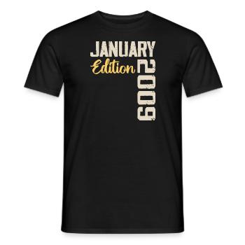 Geburtstagsgeschenk geboren im Januar 2009 - 2009 - Männer T-Shirt - Schwarz - Vorne - AI Model Male 178 light (178cm)