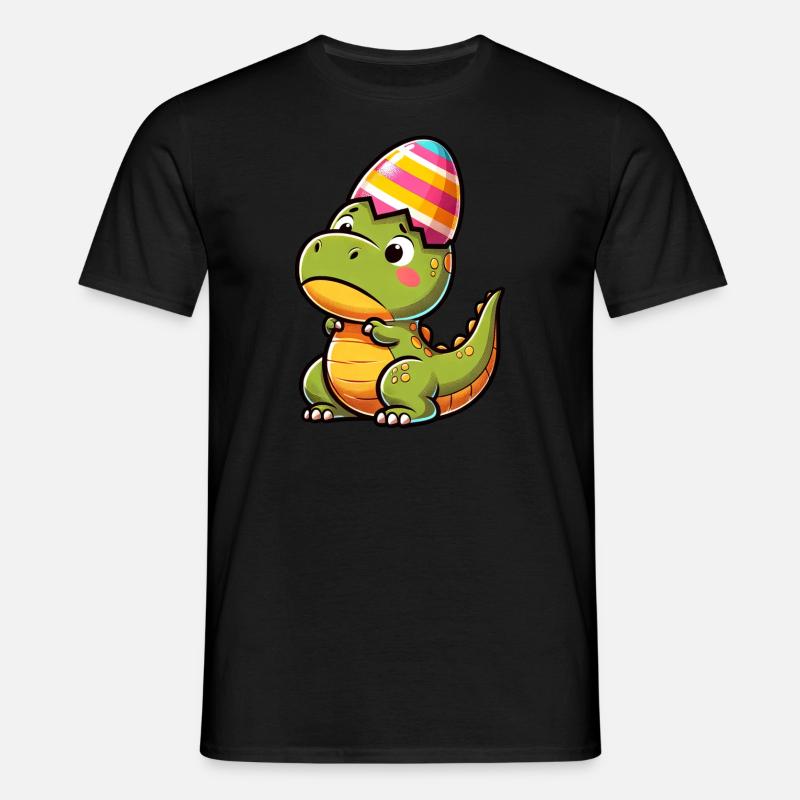 Easter T-Rex in Eggshell, Clumsy - Men's T-Shirt - black