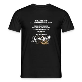 Landwirt-T-Shirt für Männer, Lebensplan f. Bauern - Männer T-Shirt - Schwarz - Vorne - AI Model Male 178 light (178cm)