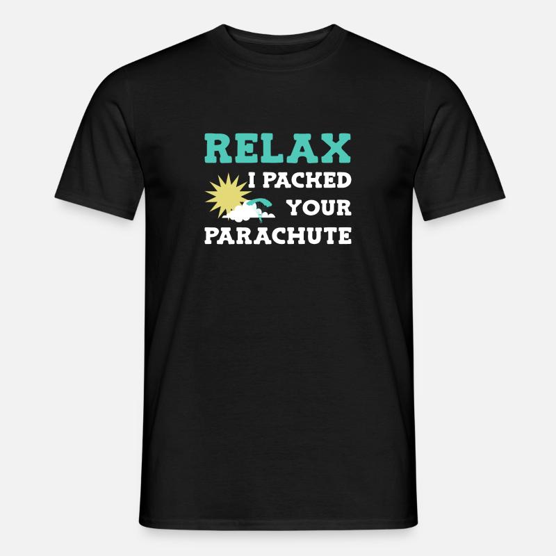 Fallschirm Fallschirmspringen Fallschirmspringer - Männer T-Shirt - Schwarz