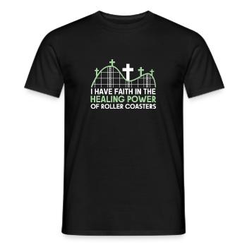 Roller Coaster Amusement Park Amusement Park - Men's T-Shirt - black - Front - AI Model Male 178 light (178cm)