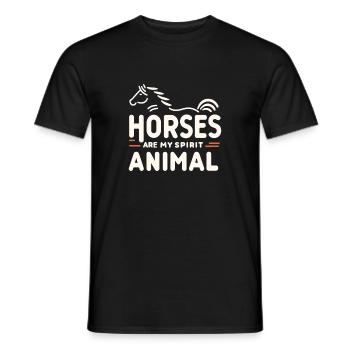 Pferde sind mein Seelentier - Männer T-Shirt - Schwarz - Vorne - AI Model Male 178 light (178cm)