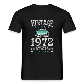 Vintage 1972 72 Birthday Retro Vintage Gift - Men's T-Shirt - black - Front - AI Model Male 178 light (178cm)