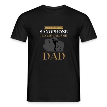 Mein Lieblingssaxophonist nennt mich Papa Vater - Männer T-Shirt - Schwarz - Vorne - AI Model Male 178 light (178cm)