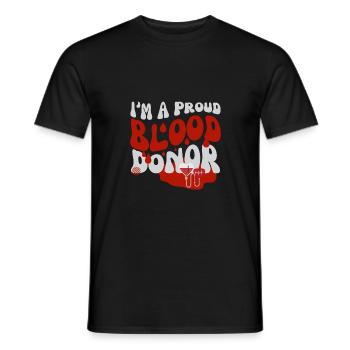 Conception du mois du don de sang Je suis un fier donneur de sang - T-shirt homme - noir - Devant - AI Model Male 178 light (178cm)