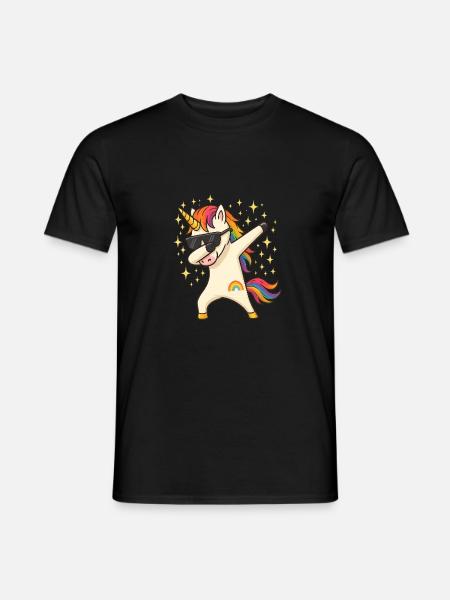 Einhorn - Männer T-Shirt - Schwarz