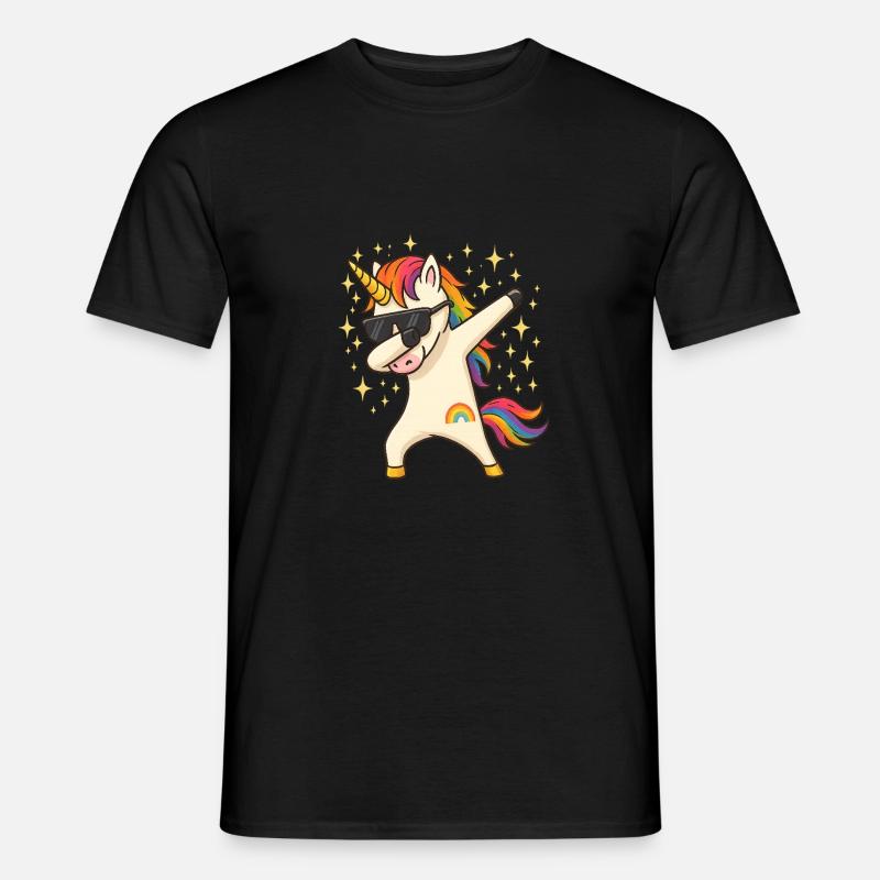 Einhorn - Männer T-Shirt - Schwarz