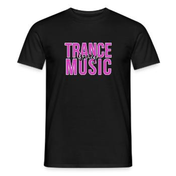 trance my music - Männer T-Shirt - Schwarz - Vorne - AI Model Male 178 light (178cm)