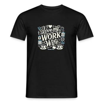 Ich liebe meine Arbeit Ehefrau - Männer T-Shirt - Schwarz - Vorne - AI Model Male 178 light (178cm)