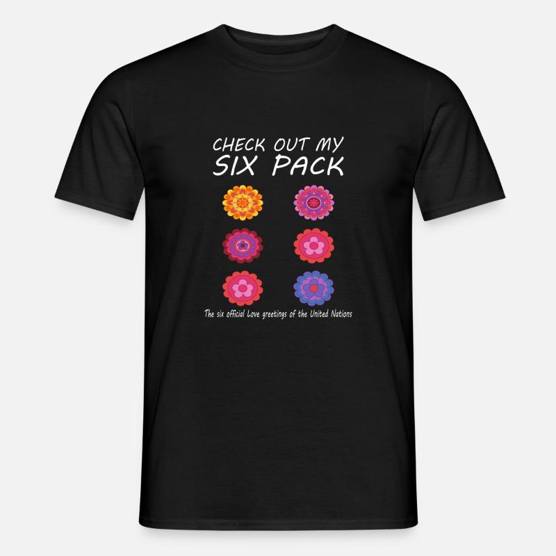 Blumen Sixpack - Männer T-Shirt - Schwarz
