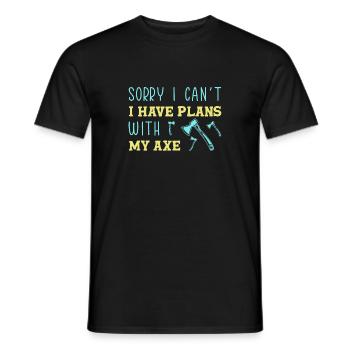 Axe throw axe throwing - Men's T-Shirt - black - Front - AI Model Male 178 light (178cm)