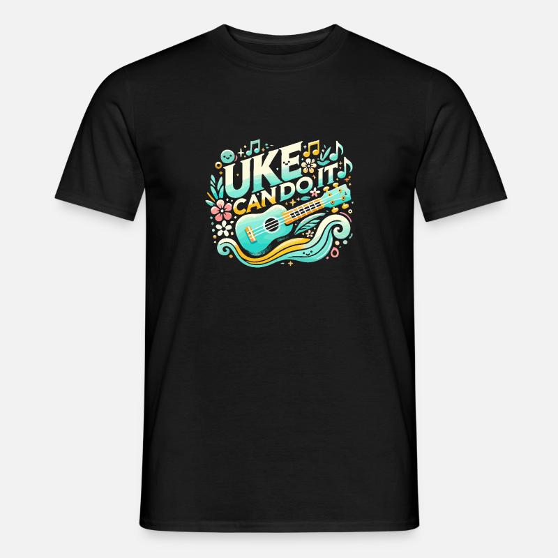 Uke kann es schaffen - Männer T-Shirt - Schwarz