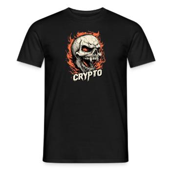 Crypto Skull Bitcoin XRP BTC - Men's T-Shirt - black - Front - AI Model Male 178 light (178cm)