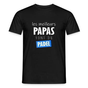 Tee shirt les meilleurs papas font du padel cadeau - T-shirt homme - noir - Devant - AI Model Male 178 light (178cm)