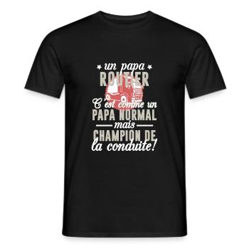 un papa ROUTIER - T-shirt homme - noir - Devant - AI Model Male 178 light (178cm)