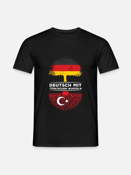 Deutsch mit Türkischen Wurzeln Abstammung - Männer T-Shirt - Schwarz