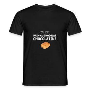 On dit chocolatine - T-shirt homme - noir - Devant - AI Model Male 178 light (178cm)