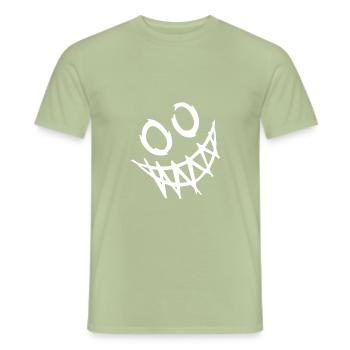 Funny smile face - Men's T-Shirt - sage - Front - AI Model Male 178 light (178cm)