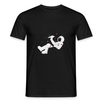 Astronaut relax - Men's T-Shirt - black - Front - AI Model Male 178 light (178cm)