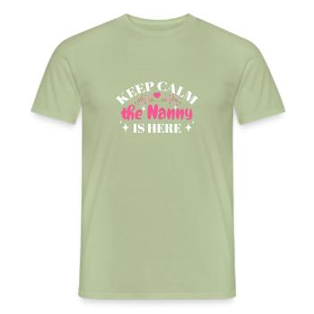 Nanny Babysitter Childminder - Men's T-Shirt - sage - Front - AI Model Male 178 light (178cm)