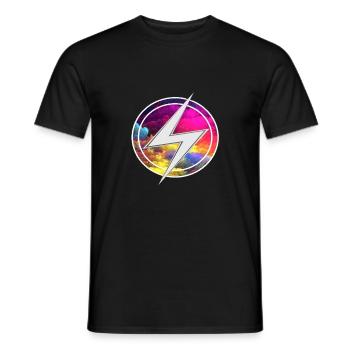 Éclairs colorés - T-shirt homme - noir - Devant - AI Model Male 178 light (178cm)