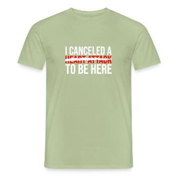 Heart attack survivor - Men's T-Shirt - sage - Front - AI Model Male 178 light (178cm)