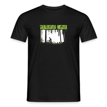 Lustig Biker Waldweg Heizer MTB BMX Geschenk Shirt - Männer T-Shirt - Schwarz - Vorne - AI Model Male 178 light (178cm)