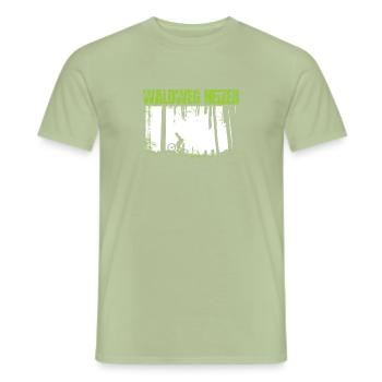 Lustig Biker Waldweg Heizer MTB BMX Geschenk Shirt - Männer T-Shirt - Sage - Vorne - AI Model Male 178 light (178cm)