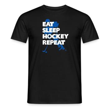 Eat Sleep Hockey wiederholen - Männer T-Shirt - Schwarz - Vorne - AI Model Male 178 light (178cm)