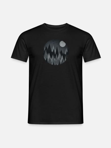 Black & White Triangles Abstract mountains design - Männer T-Shirt - Schwarz