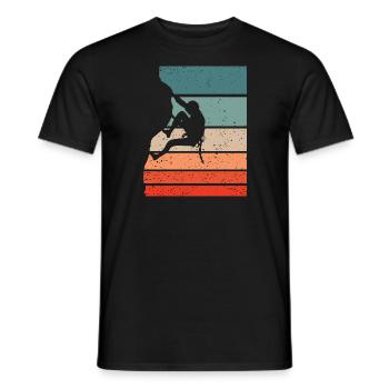 Klettern Retro Style Vintage - Männer T-Shirt - Schwarz - Vorne - AI Model Male 178 light (178cm)