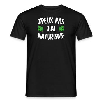 J'peux pas j'ai naturisme - T-shirt homme - noir - Devant - AI Model Male 178 light (178cm)