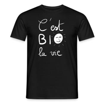 bio la vie - biologique - naturel - agriculture - T-shirt homme - noir - Devant - AI Model Male 178 light (178cm)