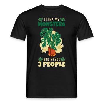 Monstera - Männer T-Shirt - Schwarz - Vorne - AI Model Male 178 light (178cm)