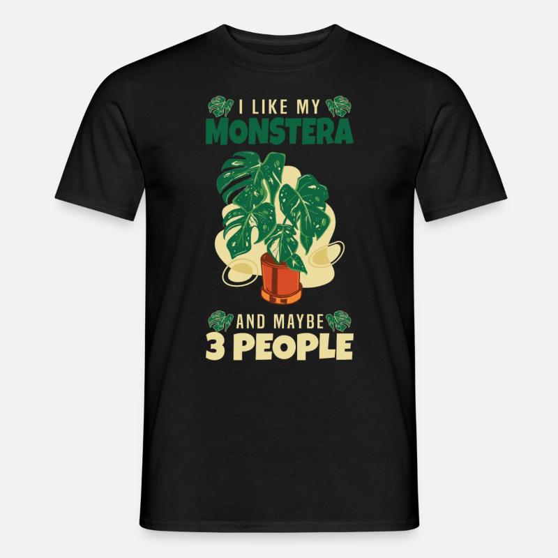 Monstera - Männer T-Shirt - Schwarz