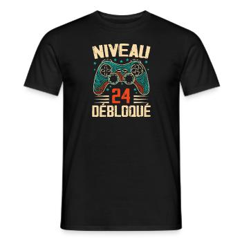 2000 24th Birthday Gifts, 24 Years Adventure - Men's T-Shirt - black - Front - AI Model Male 178 light (178cm)