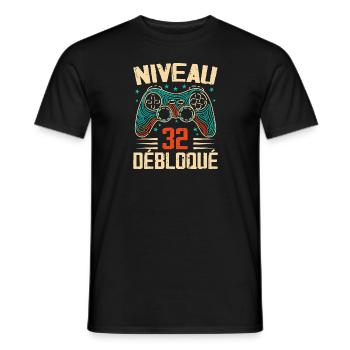 1992 cadeaux 32e Anniversaire, Aventure de 32 Ans - T-shirt homme - noir - Devant - AI Model Male 178 light (178cm)