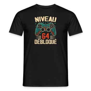 1960 64th Birthday Gifts, 64 Years Adventure - Men's T-Shirt - black - Front - AI Model Male 178 light (178cm)