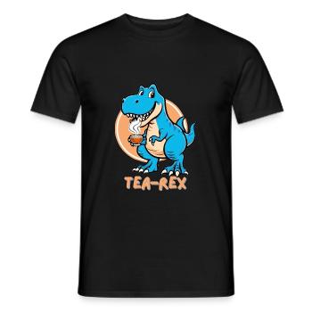 « Tea-Rex - Drôle de dinosaure avec tasse à thé » - T-shirt homme - noir - Devant - AI Model Male 178 light (178cm)
