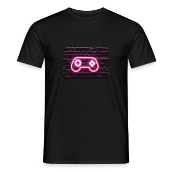 Neon Gaming Controller für Gamer - Männer T-Shirt - Schwarz - Vorne - AI Model Male 178 light (178cm)