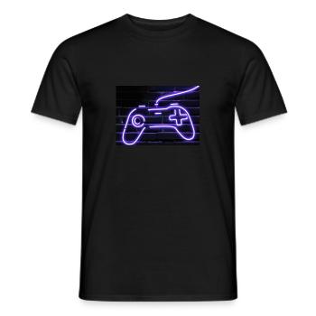Neon Gaming Controller für Gamer - Männer T-Shirt - Schwarz - Vorne - AI Model Male 178 light (178cm)