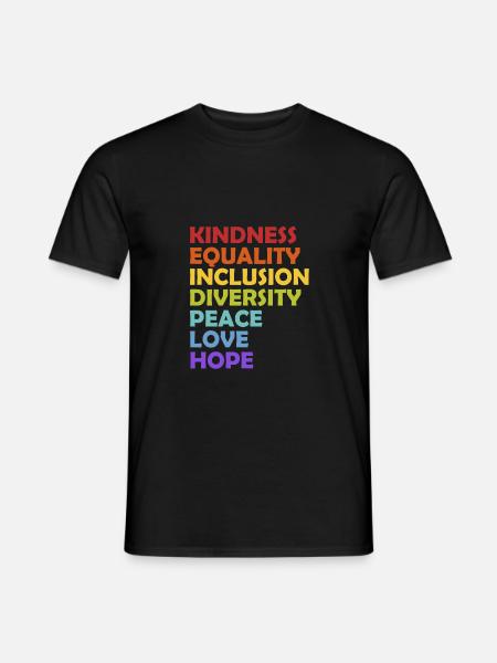 Freundlichkeit Gleichheit Inklusion Vielfalt Frieden Liebe - Männer T-Shirt - Schwarz