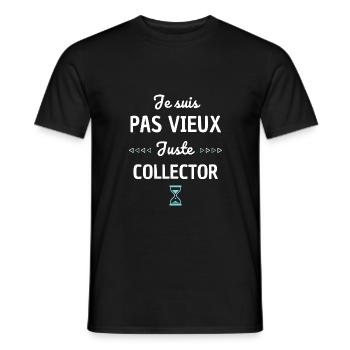 Je suis pas vieux juste collector ! cadeau vintage - T-shirt homme - noir - Devant - AI Model Male 178 light (178cm)