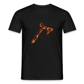 fiery Viking hatl - Men's T-Shirt - black - Front - AI Model Male 178 light (178cm)